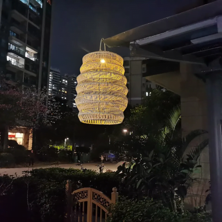 ACCORDION LED 5V 4W-1f-300-300-380-plastic cement shade iron - solar lantern