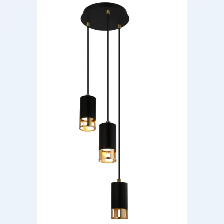 CHIMES-Foyer 3xGU10 LED 5W-3a-210-210-1500-iron shade iron pendant