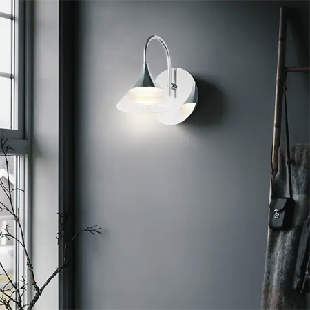 CONE 1xLED 3W -1c-170-220-190-acrylic shade chrome wall