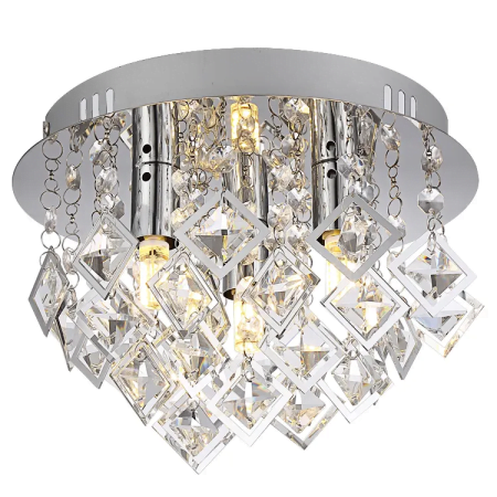CYSTAL PALACE Rhombus 4xG9 LED 3W-4a-250-250-185-crystal chrome ceiling