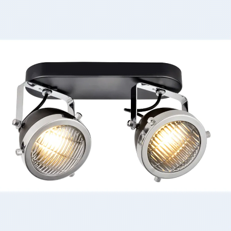 GAS MASK Adjustable light 2xGU10 4W-2b-320mmx110mmx160mm-glass shade coated iron base spotlight-625mmx275mmx340mm-8pc