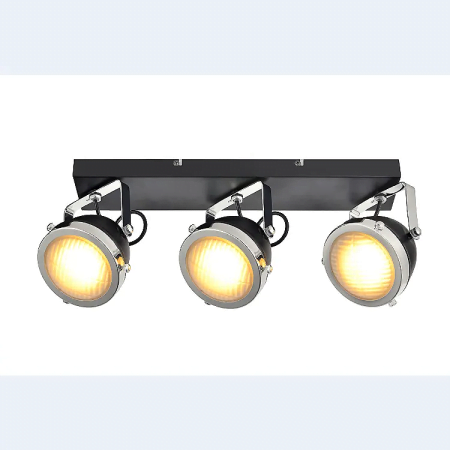 GAS MASK Adjustable light 3xGU10 4W-3b-490mmx110mmx160mm-glass shade coated iron base spotlight-510mmx130mmx180mm-1pc