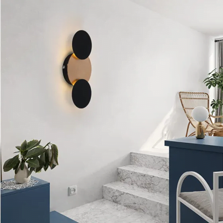 GEARS LED INNO 8W-1b-320-150-50-iron shade iron wall