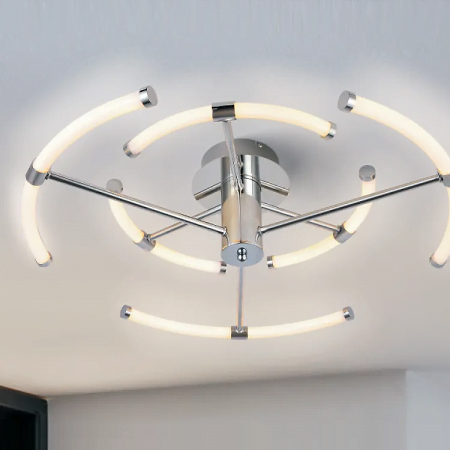 GEOM LED INNO 22W-6d-630x630x180-plastic shade chrome ceiling