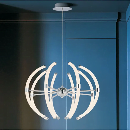 GEOM LED INNO 30W-8d-540x540x360-plastic shade and chrome pendant