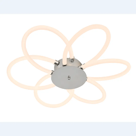 GEOM-PETAL LED INNO 30W-6b-530-530-80-plastic shade chrome ceiling