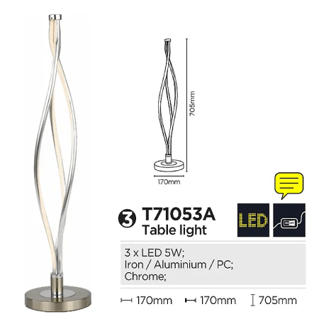 GEOM-TRINITY LED INNO 15W-3b-170-170-700-plastic shade alu table