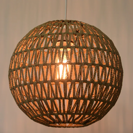 GLOBE E26-E27-1a-320-320-300-rattan shade rattan pendant