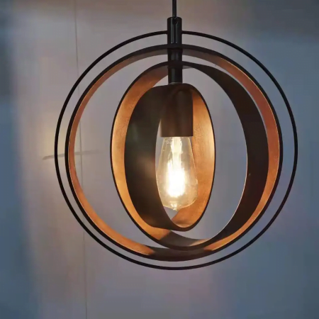 Gyro concentric wood ring E26orE27-1e-320-320-320-wood ring shade wood ring pendant