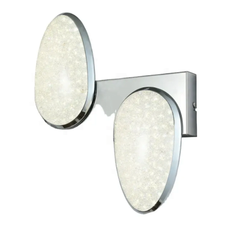 OVO Dual 2xLED SMD 2835 LED Chips-2a-300-70-350-crystalite plastic shade chrome wall