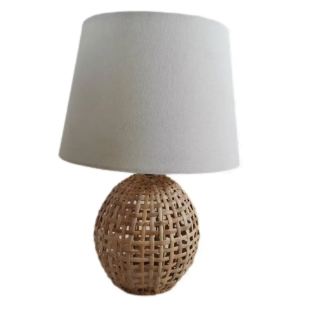 OVO E14orE17-1a-260-260-370-linen shade rattan table