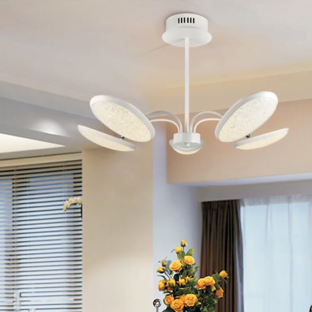 OVO Quaudrum LED INNO crystallite plastic shade LED SMD 2835 LED Chips 5x7-5W-4c-710x710x430-plastic n chrome ceiling