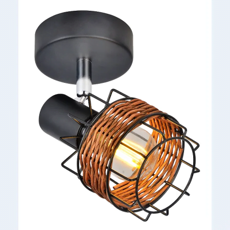 Versatile 1xE14 3W-1a-170x85mmx130mm-rattan shade iron ceiling light-430mmx220mmx400mm-24pcs