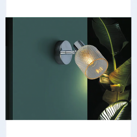 YSL FROST 1xE14 4W-1b-160x85mmx120mm-glass shade chrome base spotlight-430mmx260mmx420mm-16pcs