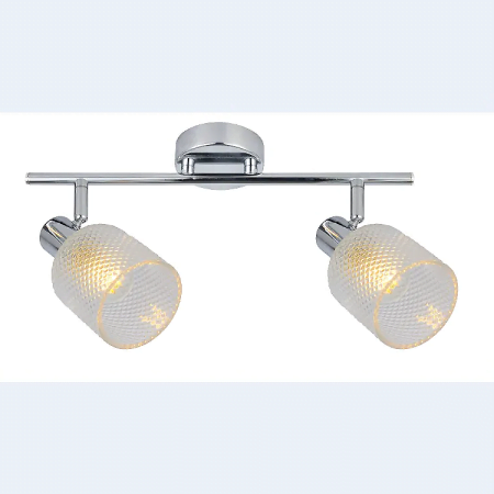YSL FROST 2xE14 4W-2b-440x85mmx150mm-glass shade chrome base spotlight-385mmx300mmx330mm-6pcs